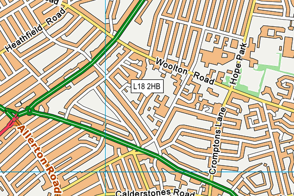 L18 2HB map - OS VectorMap District (Ordnance Survey)