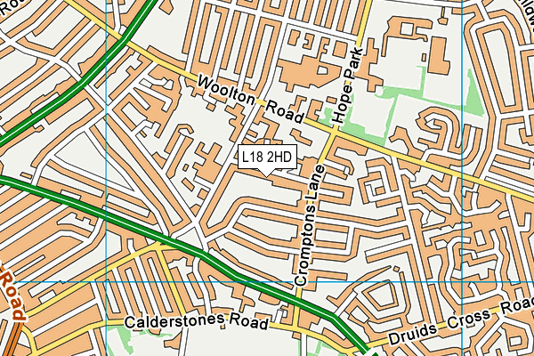 L18 2HD map - OS VectorMap District (Ordnance Survey)