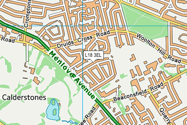 L18 3EL map - OS VectorMap District (Ordnance Survey)