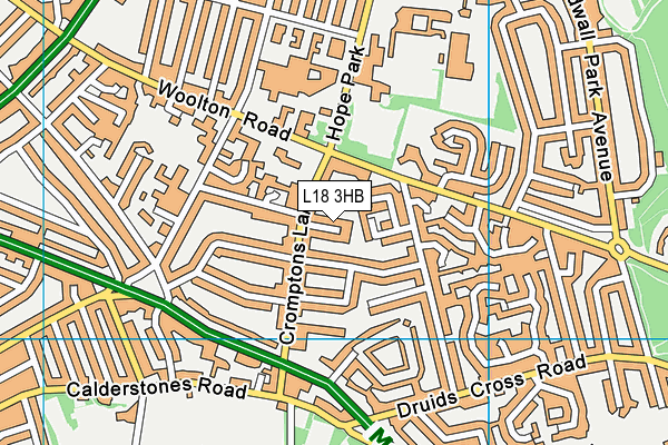 L18 3HB map - OS VectorMap District (Ordnance Survey)