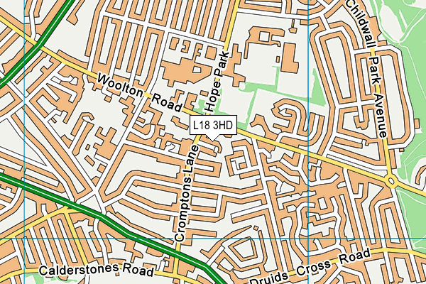 L18 3HD map - OS VectorMap District (Ordnance Survey)