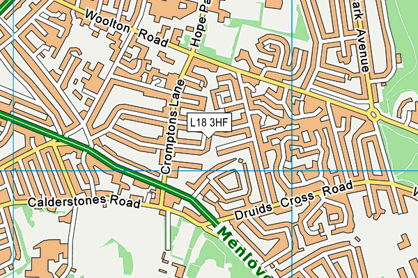 L18 3HF map - OS VectorMap District (Ordnance Survey)