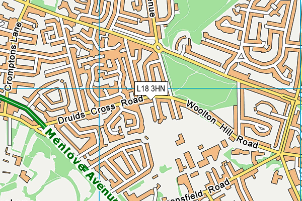 L18 3HN map - OS VectorMap District (Ordnance Survey)