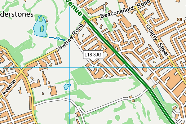 L18 3JG map - OS VectorMap District (Ordnance Survey)