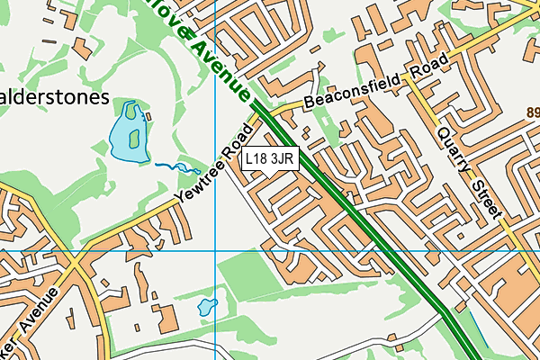 L18 3JR map - OS VectorMap District (Ordnance Survey)