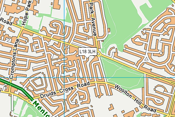 L18 3LH map - OS VectorMap District (Ordnance Survey)
