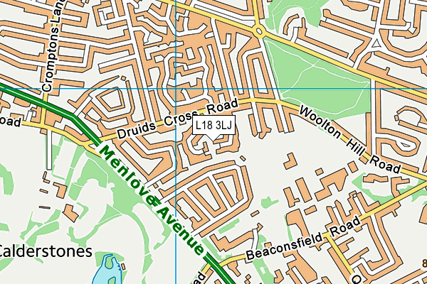 L18 3LJ map - OS VectorMap District (Ordnance Survey)
