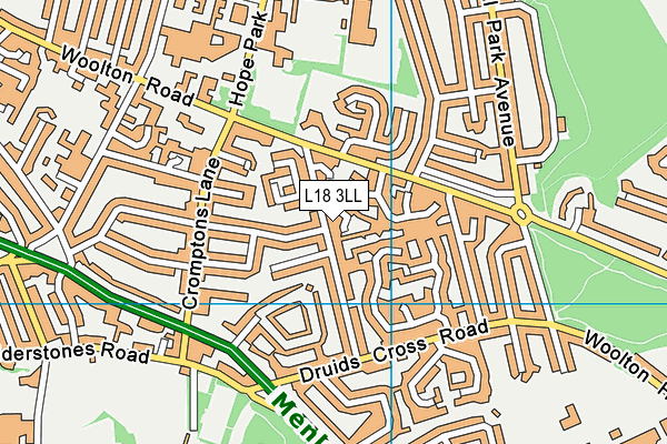 L18 3LL map - OS VectorMap District (Ordnance Survey)