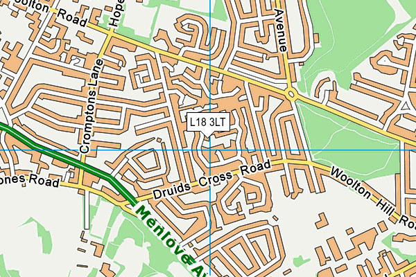 L18 3LT map - OS VectorMap District (Ordnance Survey)