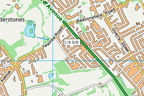L18 3LW map - OS VectorMap District (Ordnance Survey)