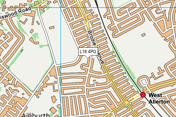 L18 4PG map - OS VectorMap District (Ordnance Survey)