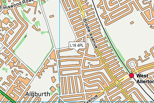 L18 4PL map - OS VectorMap District (Ordnance Survey)