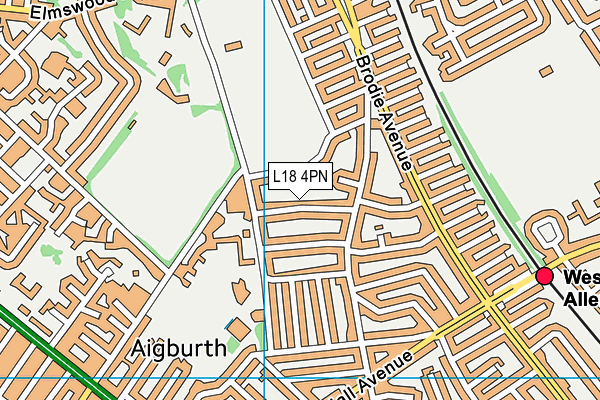 L18 4PN map - OS VectorMap District (Ordnance Survey)