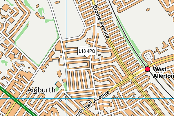 L18 4PQ map - OS VectorMap District (Ordnance Survey)