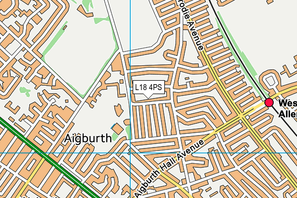 L18 4PS map - OS VectorMap District (Ordnance Survey)