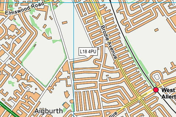 L18 4PU map - OS VectorMap District (Ordnance Survey)