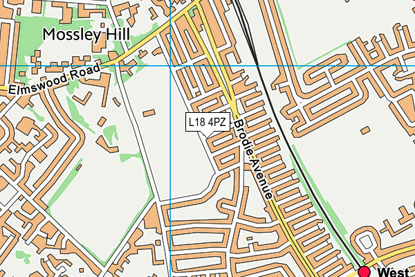 L18 4PZ map - OS VectorMap District (Ordnance Survey)