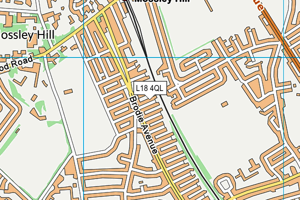 L18 4QL map - OS VectorMap District (Ordnance Survey)