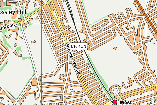 L18 4QN map - OS VectorMap District (Ordnance Survey)