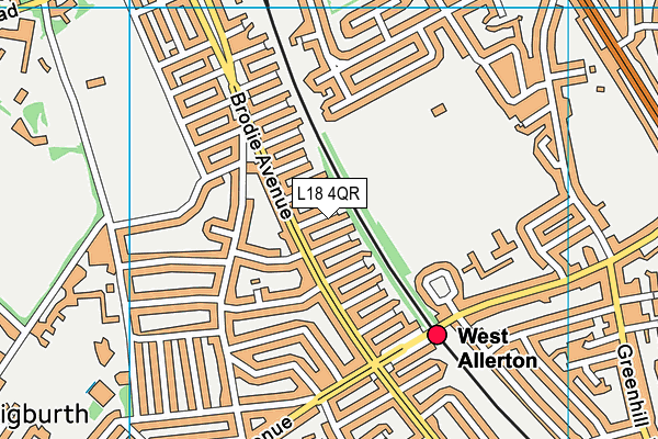 L18 4QR map - OS VectorMap District (Ordnance Survey)