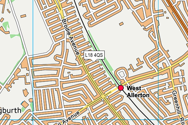 L18 4QS map - OS VectorMap District (Ordnance Survey)