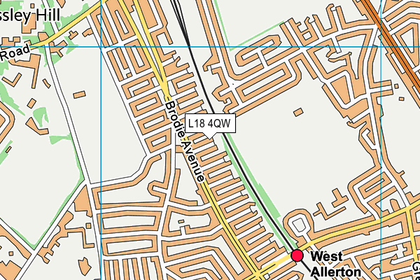 L18 4QW map - OS VectorMap District (Ordnance Survey)
