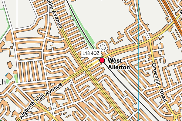 L18 4QZ map - OS VectorMap District (Ordnance Survey)