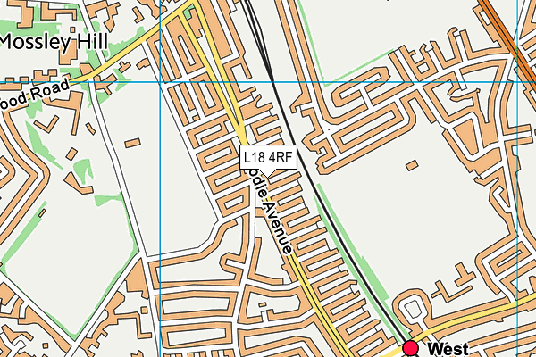 L18 4RF map - OS VectorMap District (Ordnance Survey)