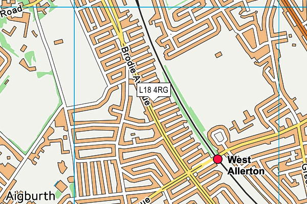 L18 4RG map - OS VectorMap District (Ordnance Survey)