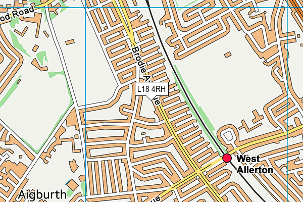 L18 4RH map - OS VectorMap District (Ordnance Survey)