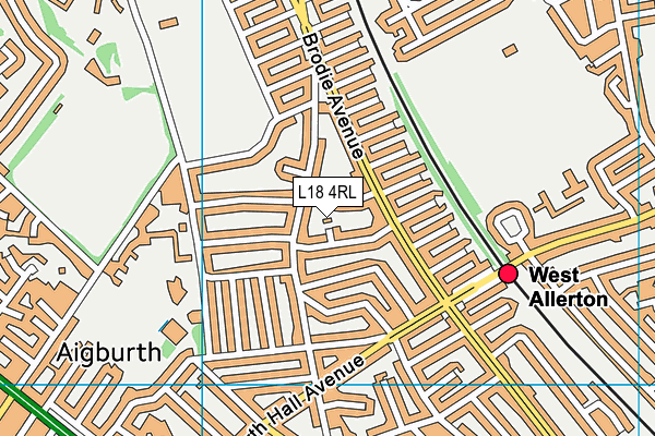 L18 4RL map - OS VectorMap District (Ordnance Survey)