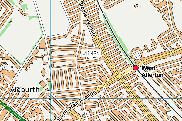 L18 4RN map - OS VectorMap District (Ordnance Survey)