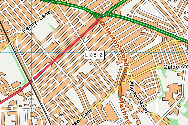 Palmerston Tennis Club map (L18 5HZ) - OS VectorMap District (Ordnance Survey)