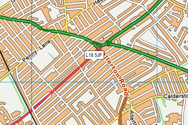 L18 5JF map - OS VectorMap District (Ordnance Survey)