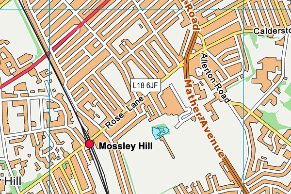 L18 6JF map - OS VectorMap District (Ordnance Survey)