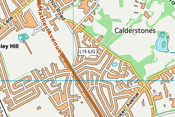 L18 6JG map - OS VectorMap District (Ordnance Survey)
