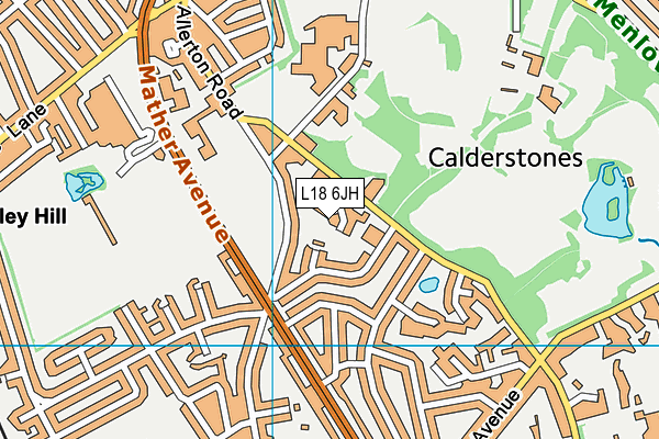 L18 6JH map - OS VectorMap District (Ordnance Survey)