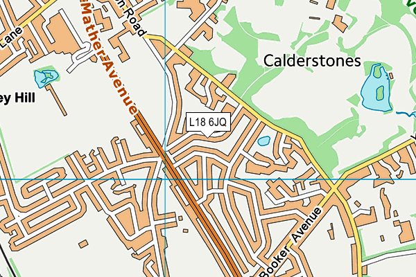 L18 6JQ map - OS VectorMap District (Ordnance Survey)