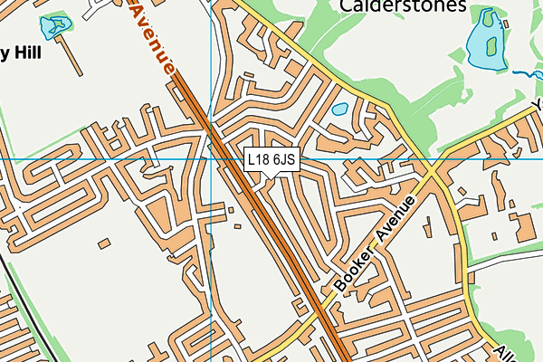 L18 6JS map - OS VectorMap District (Ordnance Survey)
