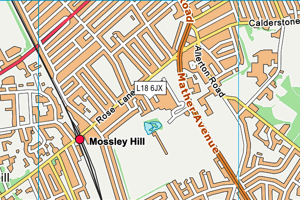 L18 6JX map - OS VectorMap District (Ordnance Survey)