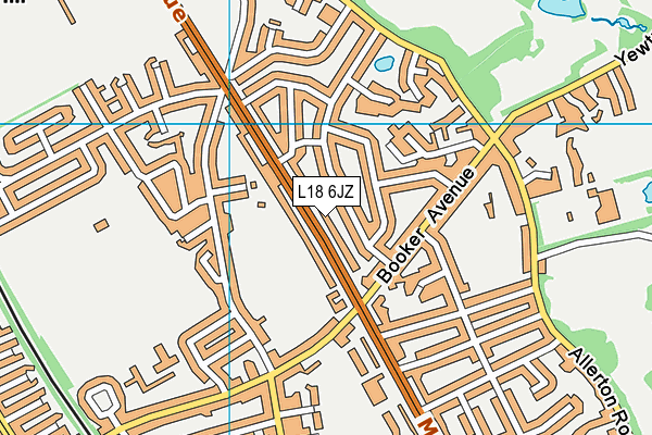 L18 6JZ map - OS VectorMap District (Ordnance Survey)