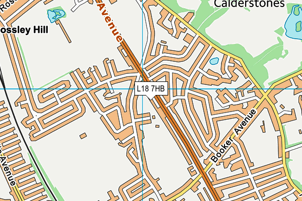L18 7HB map - OS VectorMap District (Ordnance Survey)