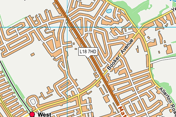 Calderstones School (Phil Gibbons Memorial Ground) map (L18 7HD) - OS VectorMap District (Ordnance Survey)