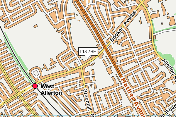 L18 7HE map - OS VectorMap District (Ordnance Survey)