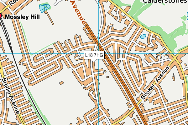 L18 7HG map - OS VectorMap District (Ordnance Survey)