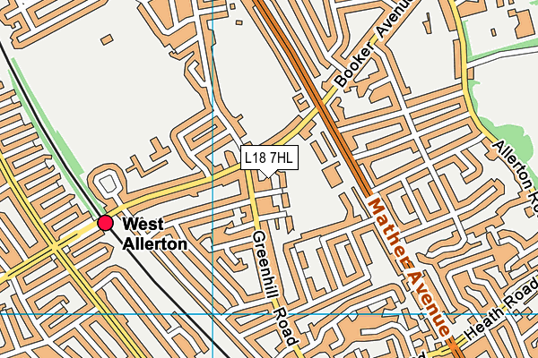 L18 7HL map - OS VectorMap District (Ordnance Survey)