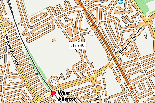 L18 7HU map - OS VectorMap District (Ordnance Survey)