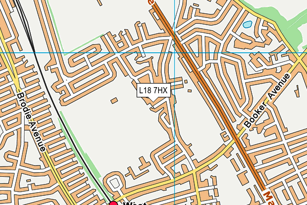 L18 7HX map - OS VectorMap District (Ordnance Survey)