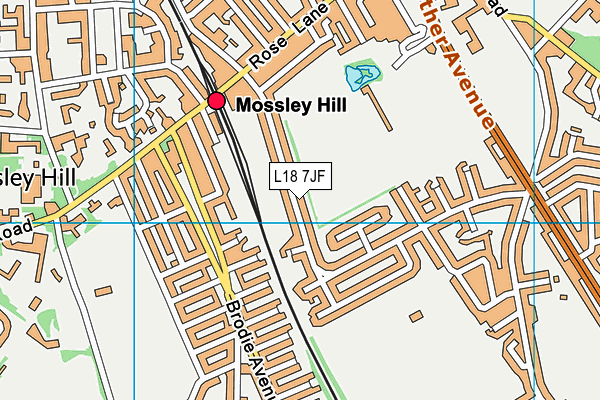 L18 7JF map - OS VectorMap District (Ordnance Survey)