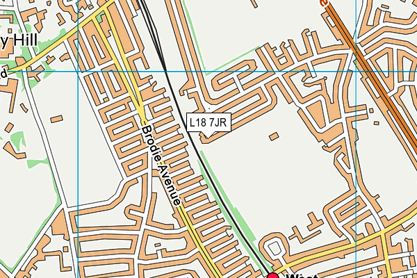 L18 7JR map - OS VectorMap District (Ordnance Survey)
